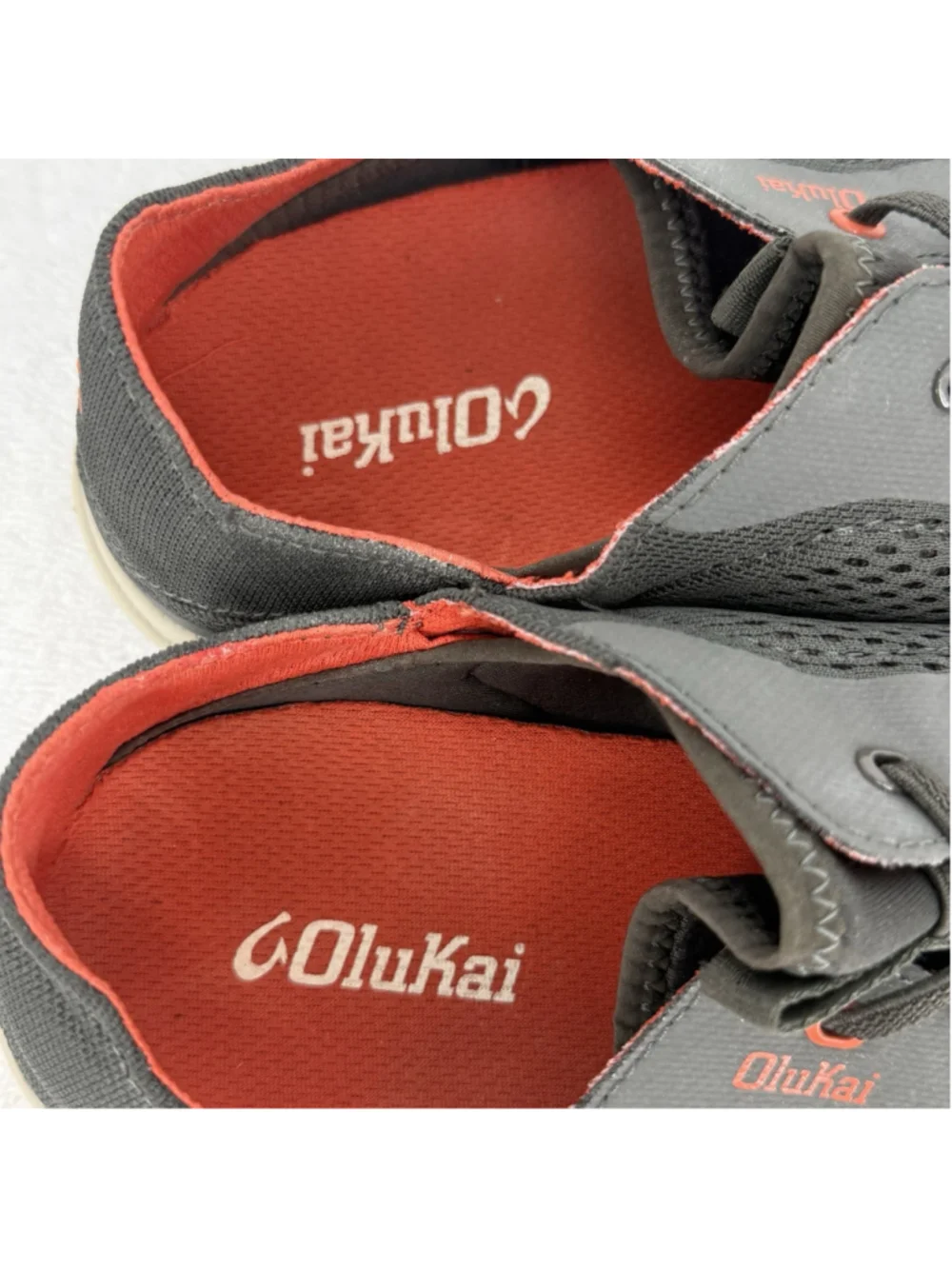 OluKai Moku Pae boat shoes Or Slides Mesh Gray Men’s Size 10
